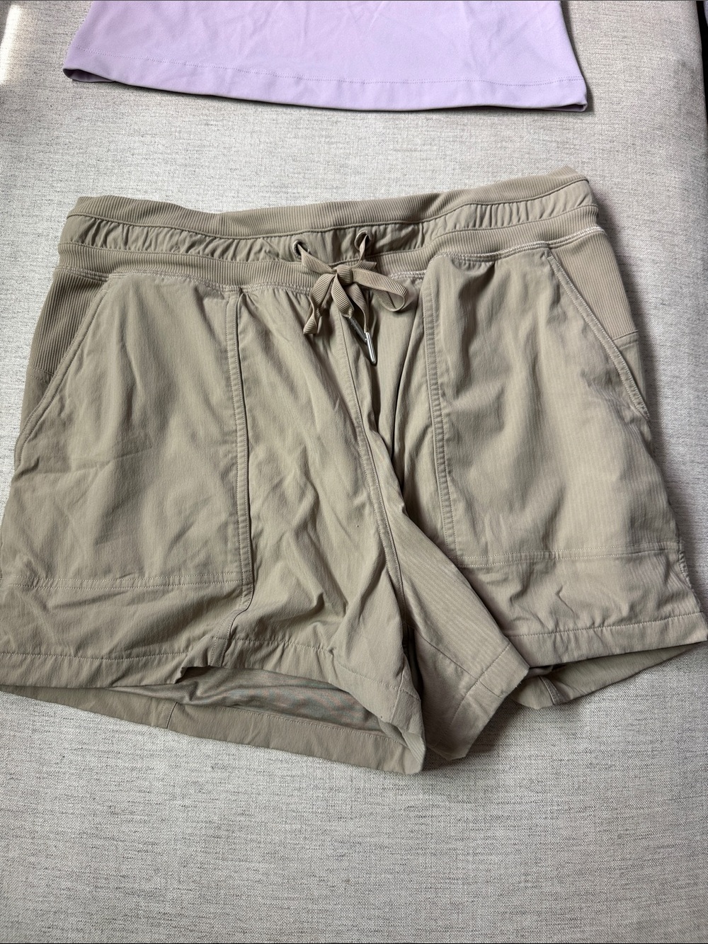 Lululemon Dance Studio Drawstring Shorts in Beige Tan